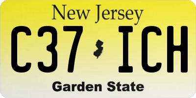 NJ license plate C37ICH