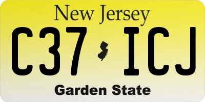 NJ license plate C37ICJ