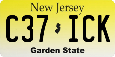 NJ license plate C37ICK