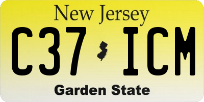 NJ license plate C37ICM