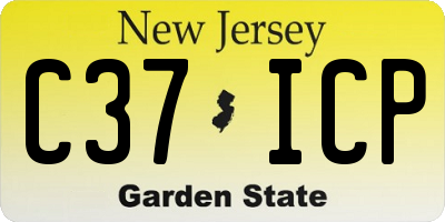 NJ license plate C37ICP