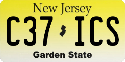 NJ license plate C37ICS