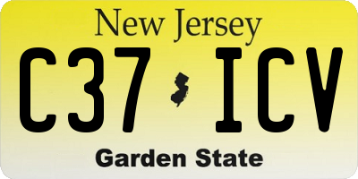 NJ license plate C37ICV
