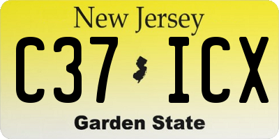 NJ license plate C37ICX