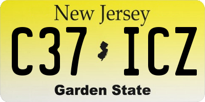 NJ license plate C37ICZ