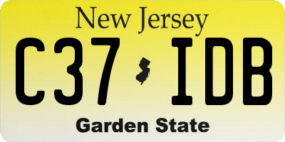 NJ license plate C37IDB