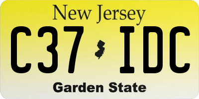 NJ license plate C37IDC