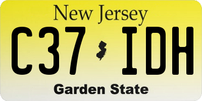 NJ license plate C37IDH