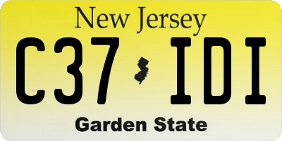 NJ license plate C37IDI