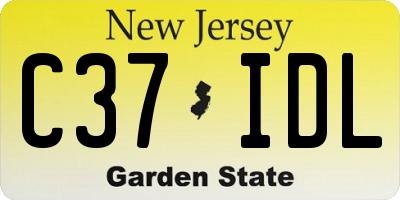 NJ license plate C37IDL