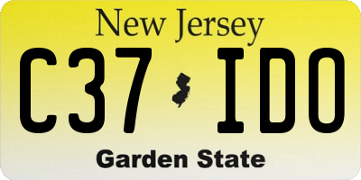 NJ license plate C37IDO