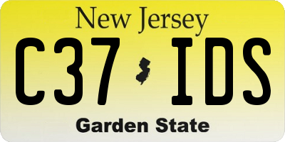 NJ license plate C37IDS