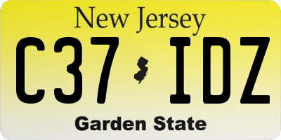 NJ license plate C37IDZ