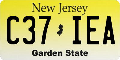NJ license plate C37IEA
