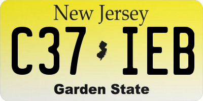 NJ license plate C37IEB