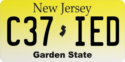 NJ license plate C37IED