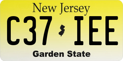 NJ license plate C37IEE