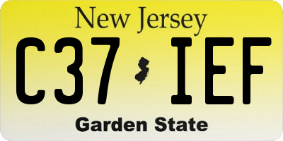 NJ license plate C37IEF