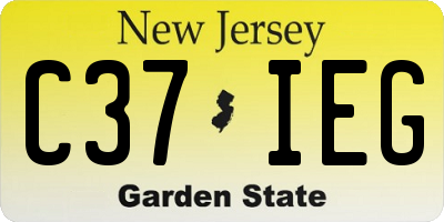 NJ license plate C37IEG