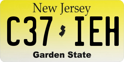 NJ license plate C37IEH