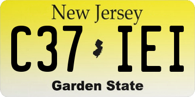 NJ license plate C37IEI