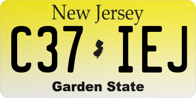 NJ license plate C37IEJ
