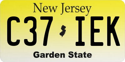 NJ license plate C37IEK