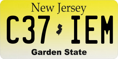 NJ license plate C37IEM