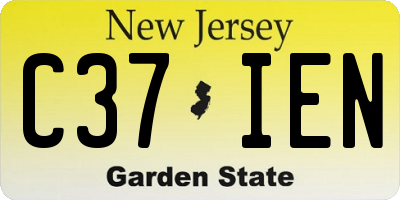 NJ license plate C37IEN