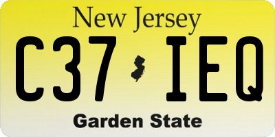 NJ license plate C37IEQ