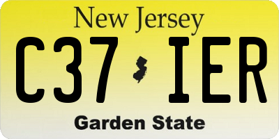 NJ license plate C37IER