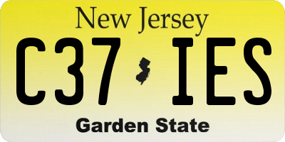 NJ license plate C37IES