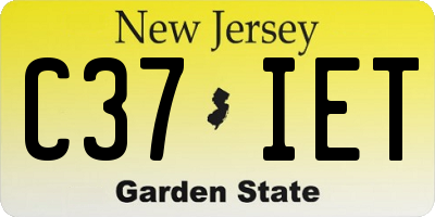 NJ license plate C37IET