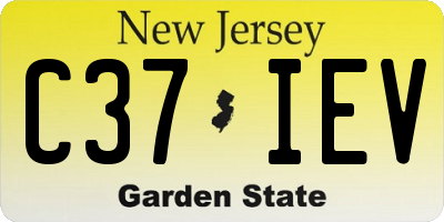 NJ license plate C37IEV