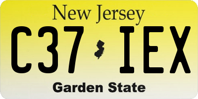 NJ license plate C37IEX