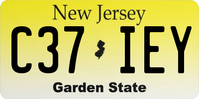 NJ license plate C37IEY