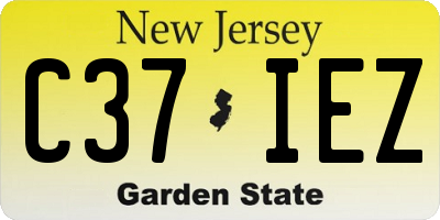 NJ license plate C37IEZ