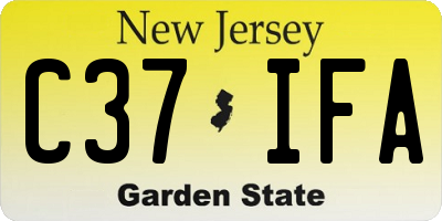 NJ license plate C37IFA