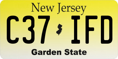 NJ license plate C37IFD