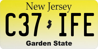 NJ license plate C37IFE