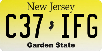 NJ license plate C37IFG