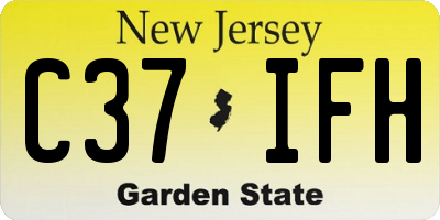 NJ license plate C37IFH