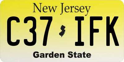 NJ license plate C37IFK