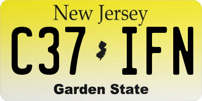 NJ license plate C37IFN
