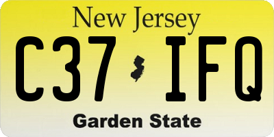 NJ license plate C37IFQ