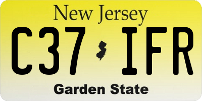 NJ license plate C37IFR