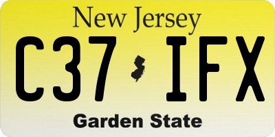 NJ license plate C37IFX