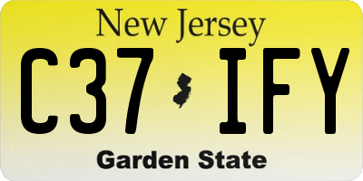 NJ license plate C37IFY