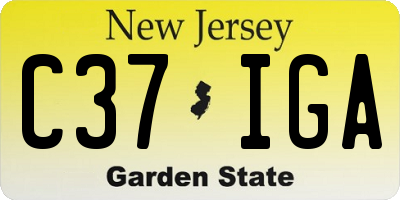 NJ license plate C37IGA
