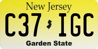 NJ license plate C37IGC